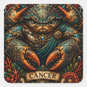Adesivo Quadrado design Zodíaco Câncer Masculino Celestial