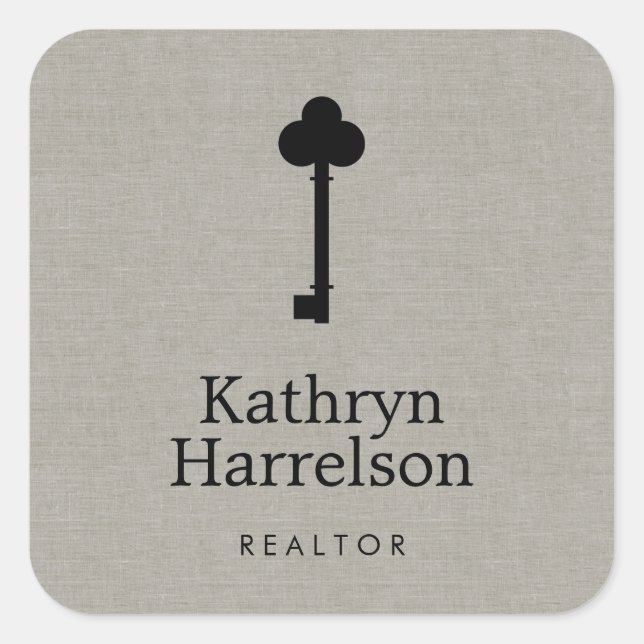 Adesivo Quadrado Designer do Interior Imobiliário do Realtor de Cha (Frente)