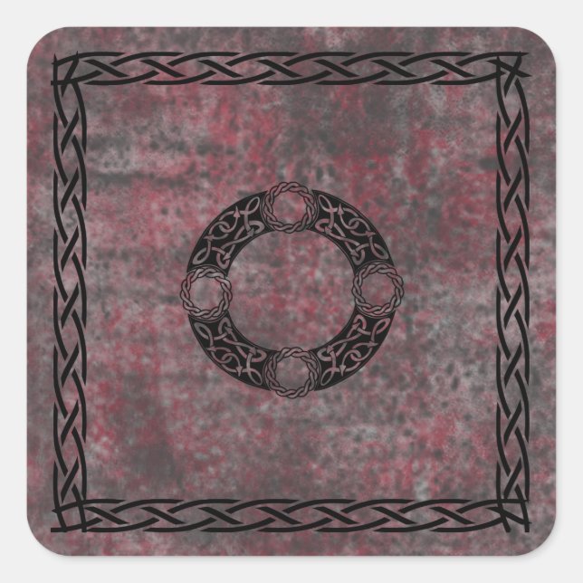 Adesivo Quadrado Designs de nó irlandeses (Frente)