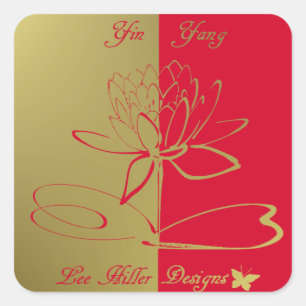 Adesivo Quadrado Designs Lee Hiller Realça o Dourado Vermelho