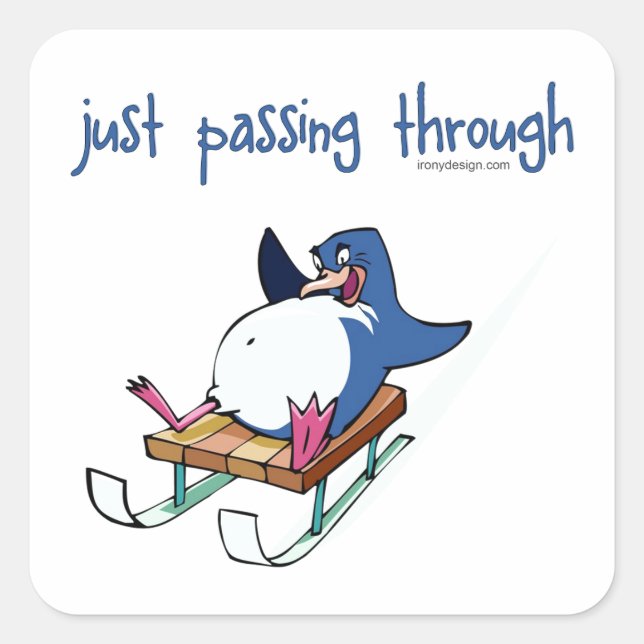 Adesivo Quadrado Deslizamento do pinguim (Frente)