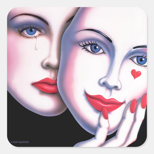 Adesivo Quadrado Desmascarado (Frente)