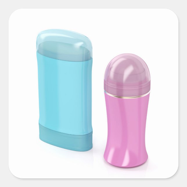 Adesivo Quadrado Desodorizantes anti-transpirantes de rolha e de pa (Frente)