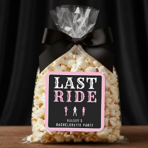 Adesivo Quadrado Despedida de Solteira Cowgirl Última Viagem Rosa