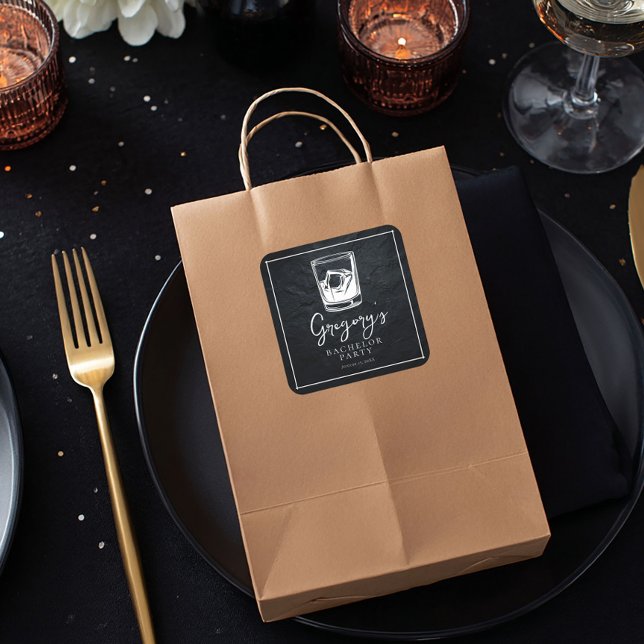 Adesivo Quadrado Despedida de solteiro moderna e elegante (Criador carregado)