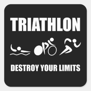 Adesivo Quadrado Destruição de Triathlon