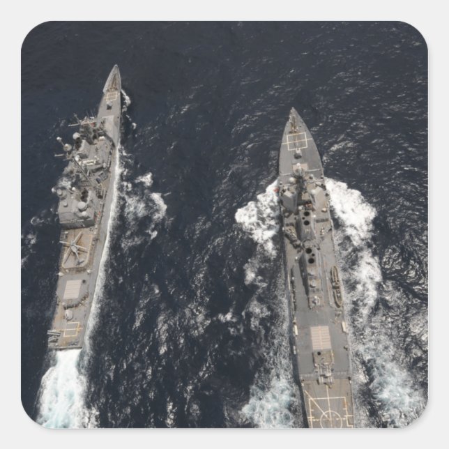 Adesivo Quadrado Destruidor de mísseis guiados USS Gridley (Frente)