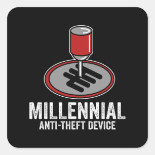 Adesivo Quadrado Desvio de Transmissão Manual do Carro