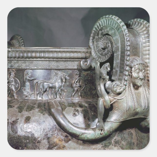 Adesivo Quadrado Detalhe da alça do gorgão de uma cratera (Frente)