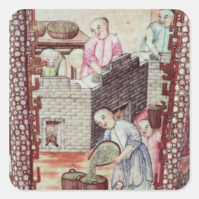 Adesivo Quadrado Detalhe de um vaso que representa o chá de secagem (Frente)