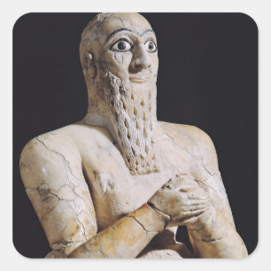 Adesivo Quadrado Detalhe de uma estátua de Itur-Shamagen