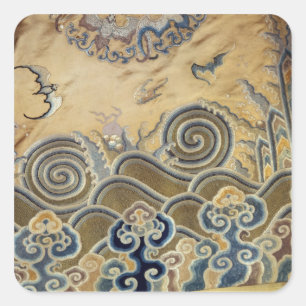 Adesivo Quadrado Detalhe de uma veste funerária, dinastia de Qing