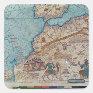 Adesivo Quadrado Detalhe do atlas Catalan, 1375