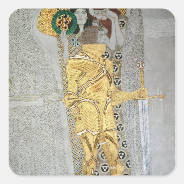 Adesivo Quadrado Detalhe do Cavaleiro do Amigo de Beethoven (Frente)