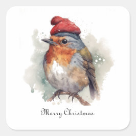 Adesivo Quadrado Detalhe do Craft de Natal do Robin da Cabana