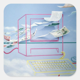 Adesivo Quadrado Detalhe mágico do dinheiro