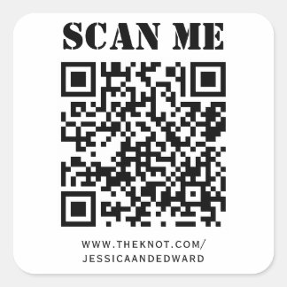 Adesivo Quadrado Detalhes do Casamento Código Qr Personalizado Míni