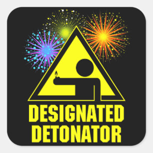 Adesivo Quadrado Detonador designado dos fogos-de-artifício