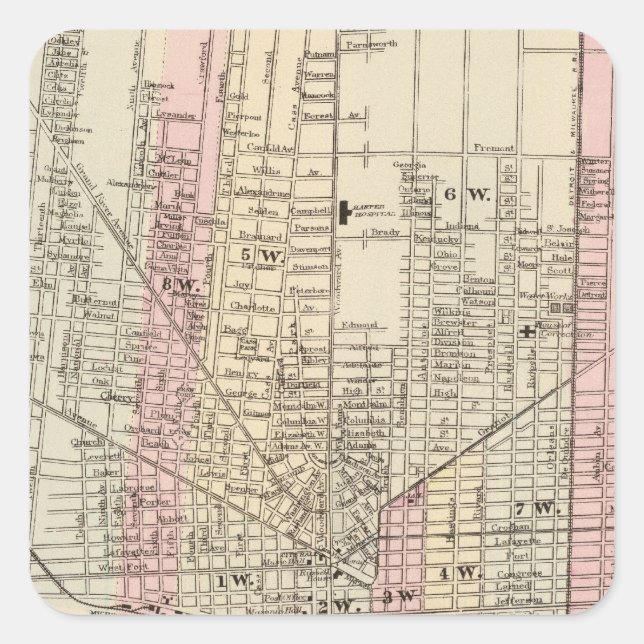 Adesivo Quadrado Detroit (Frente)