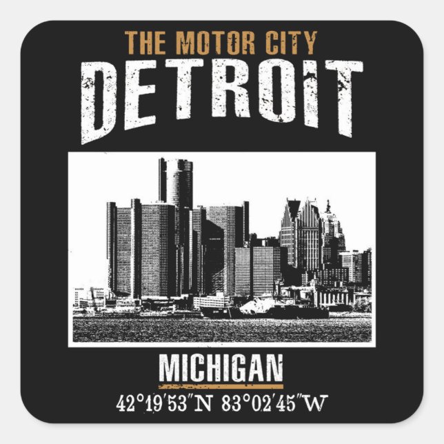 Adesivo Quadrado Detroit (Frente)