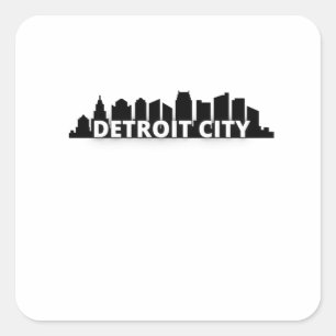 Adesivo Quadrado Detroit City Skyscraper Skyline