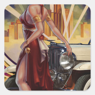 Adesivo Quadrado Detroit, Michigan   Motor City