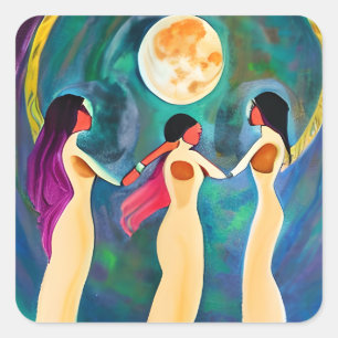 Adesivo Quadrado Deus abençoe sob a lua