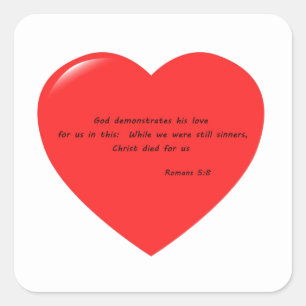 Adesivo Quadrado Deus Demonstra Seu Amor
