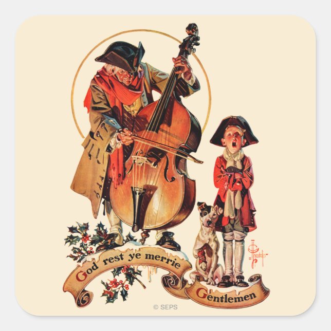 Adesivo Quadrado Deus Descanse Ye Merrie Cavalheiros (Frente)
