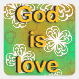 Adesivo Quadrado Deus é amor
