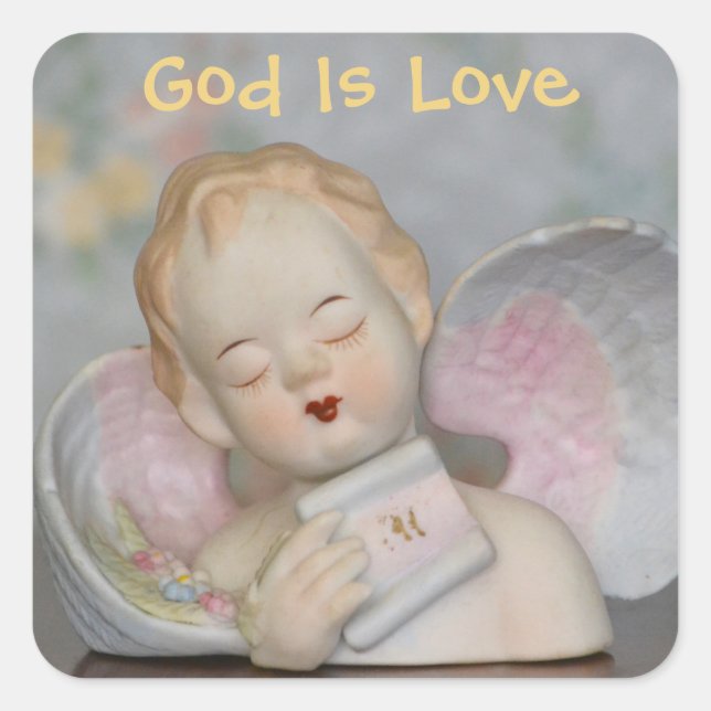Adesivo Quadrado Deus É Amor Angel Sticker (Frente)