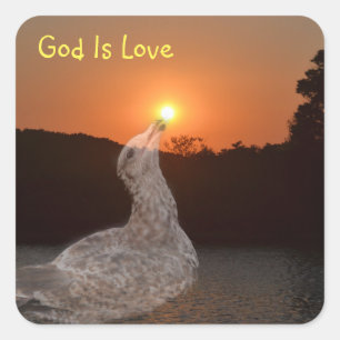 Adesivo Quadrado Deus é amor sunset