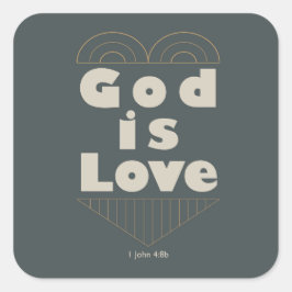Adesivo Quadrado Deus é o Love Sticker