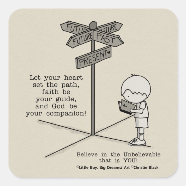 Adesivo Quadrado Deus é seu companheiro (Frente)