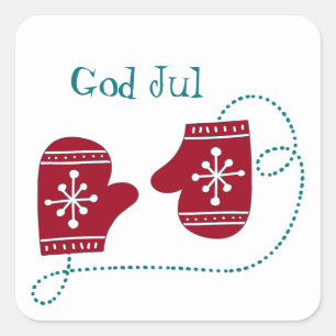 Adesivo Quadrado Deus Jul Scandinavian Red Mittens