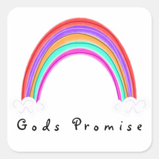 Adesivo Quadrado "Deuses Promise" Rainbow Square Sticker