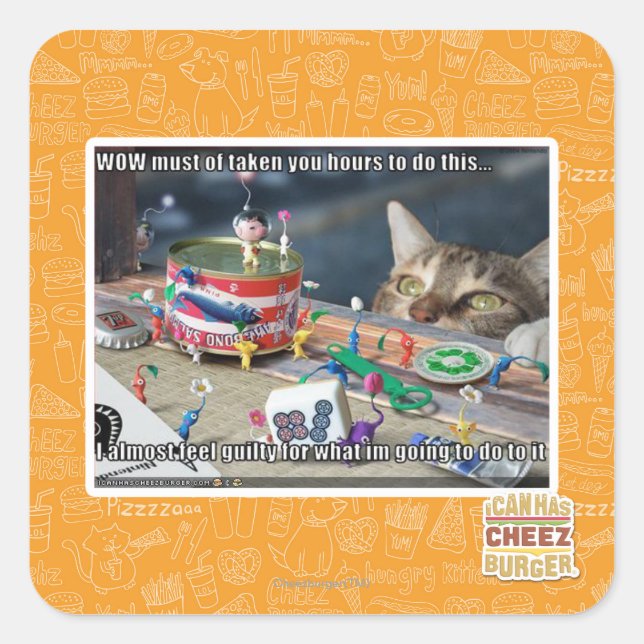 Adesivo Quadrado Deve levar horas (Frente)