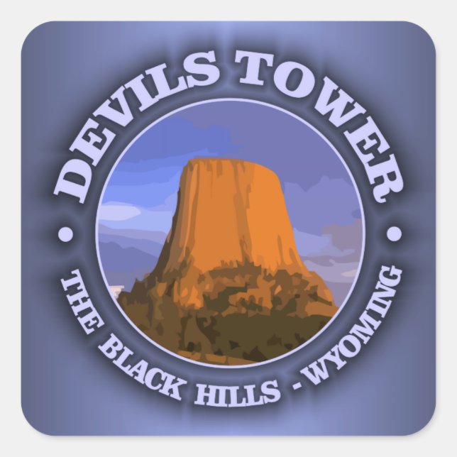 Adesivo Quadrado Devils Tower 3 (Frente)