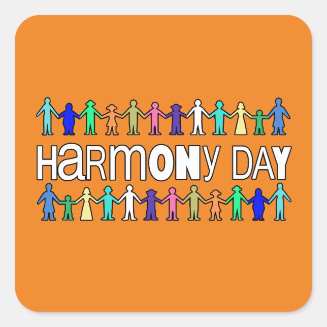 Adesivo Quadrado Dia da Harmonia Austrália  (Frente)