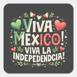 Adesivo Quadrado Dia da Independência Mexicana