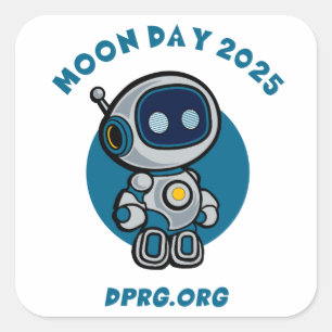 Adesivo Quadrado Dia da Lua 2025 DPRG.Org