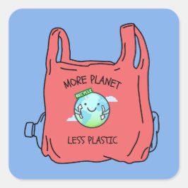 Adesivo Quadrado Dia da Terra Mais Planeta Menos Plástico