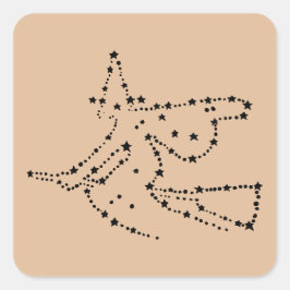 Adesivo Quadrado Dia das Bruxas Negra e Tan Starry