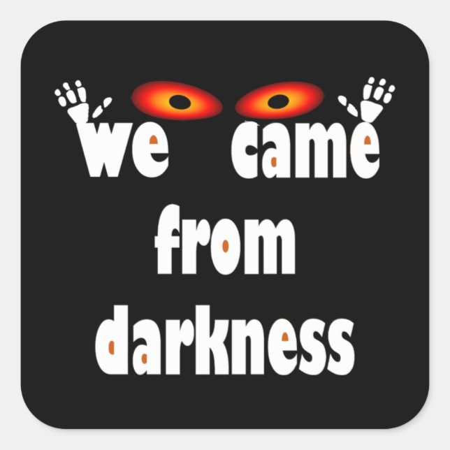 Adesivo Quadrado Dia de as Bruxas engraçado da temporada assustador (Frente)