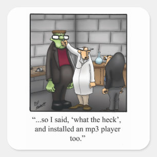 Adesivo Quadrado Dia de as Bruxas engraçado Humor Halloween Sticke