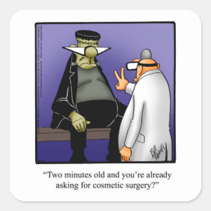 Adesivo Quadrado Dia de as Bruxas engraçado Humor Sticker