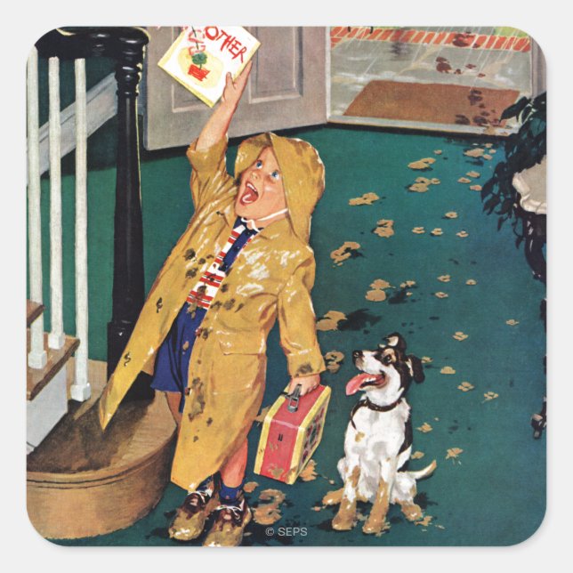 Adesivo Quadrado Dia de as mães Feliz (Frente)