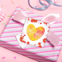 Adesivo Quadrado Dia de as mães Feliz Floral, Melhor Mãe Nunca