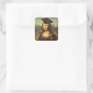 Adesivo Quadrado Dia de Formatação de Mona Lisa
