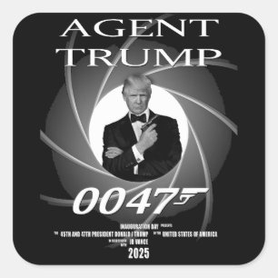 Adesivo Quadrado Dia de Inauguração do Agente Presidente Donald Tru